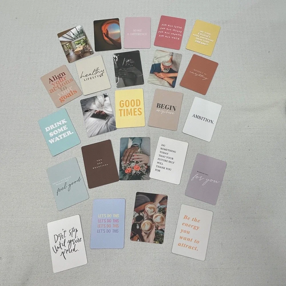 Lamare Vision Board Cards Motivational Positivity Affirmation Set 132 Dream Mood